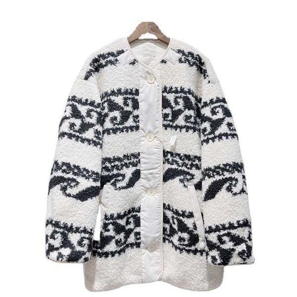 

isabel marant etoile himemma jacket fleece loose oversize women reversible coat winter warm outwear, Black;brown