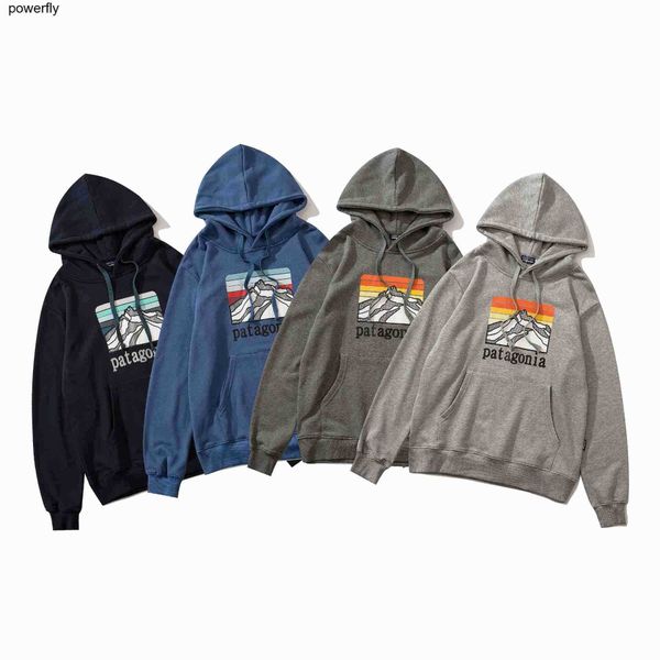 

men's hoodies designer sweatshirts winter fashion brand new patagonias snow printed casual men women hoodie, Black