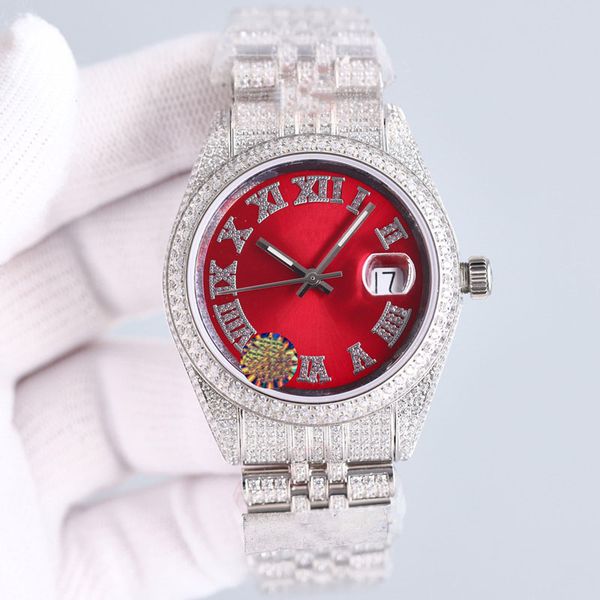 

diamond watch mens watch 41mm automatic mechanical women wristwatch montre de luxe stainless steel strap fashion wristwatches, Slivery;brown