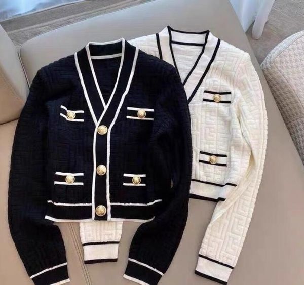 

women's sweaters fashion jacquard knitted cardigan sweater streetwear korean vintage ladies chic jumper, White;black