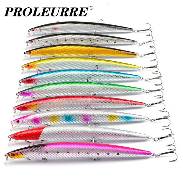 

baits lures 10pcslot mixed color minnow fishing set 18cm 24g high carbon steel treble hooks lifelike fake bait bass wobbler crankbait 221111