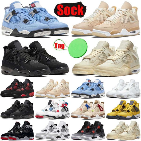 

4 4s mens basketball shoes jumpman lightning sail cactus jack red thunder sail university blue black cat men trainers sports sneakers top