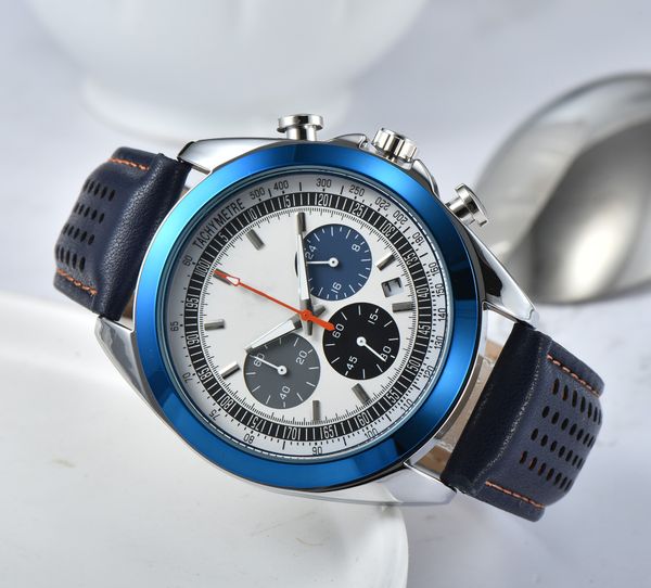 

Top luxury brand men's watch stainless steel leather sports fashion leisure multi-function watch quartz