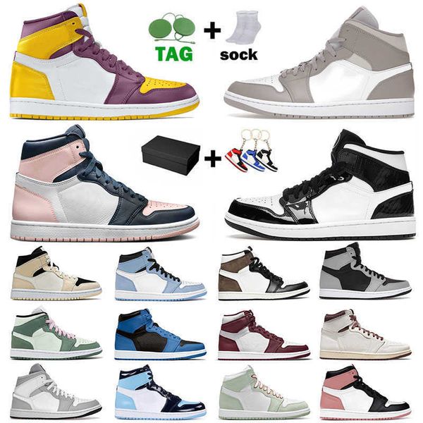 

basketball shoes trainers sports sneakers university blue high og dark mocha mid carbon fiber dutch green linen pink designer jumpman 1 1s j, Black