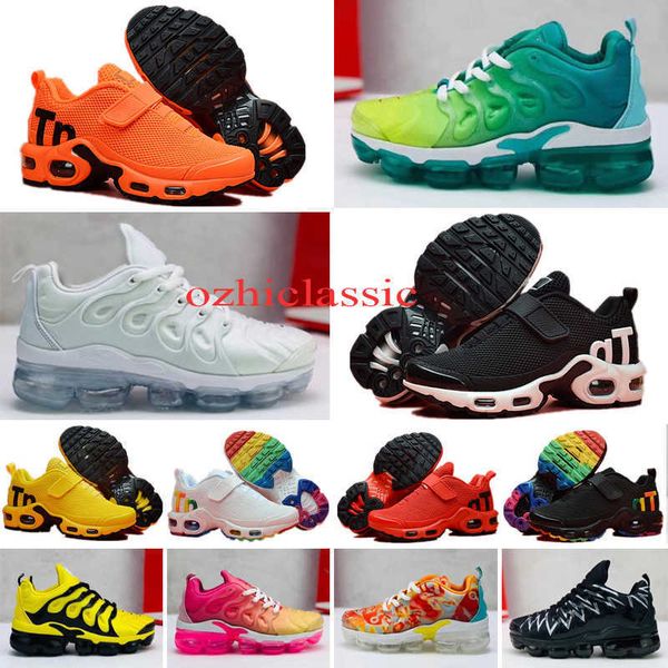 

tn kids shoes triple black infant sneakers rainbow children sports girls and boys tennis trainers 8otn, Black;white
