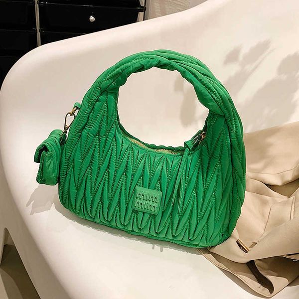 

shoulder bags designer fashion mm handbags wrist small bag women's 2022 new crowd ins versatile pleated 2lrz young chic satin simple ni