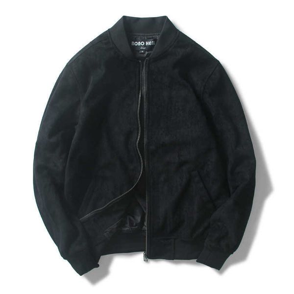 

stand collar velvet flight suit coat for middle-aged and young people upper garment autumn and winter suede youth short jacket baseball, Black;brown