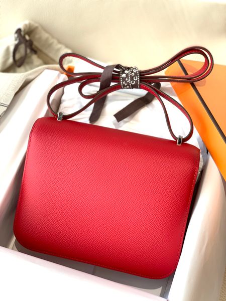 

designer bag 19cm constancebag q5 chinese red silver buckle epsonskin