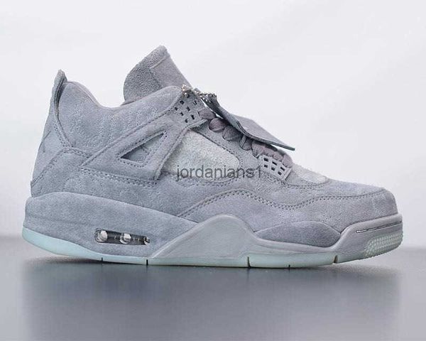 

4s shoes jumpman 4 wolf grey suede basketball man women sports sneakers, Black