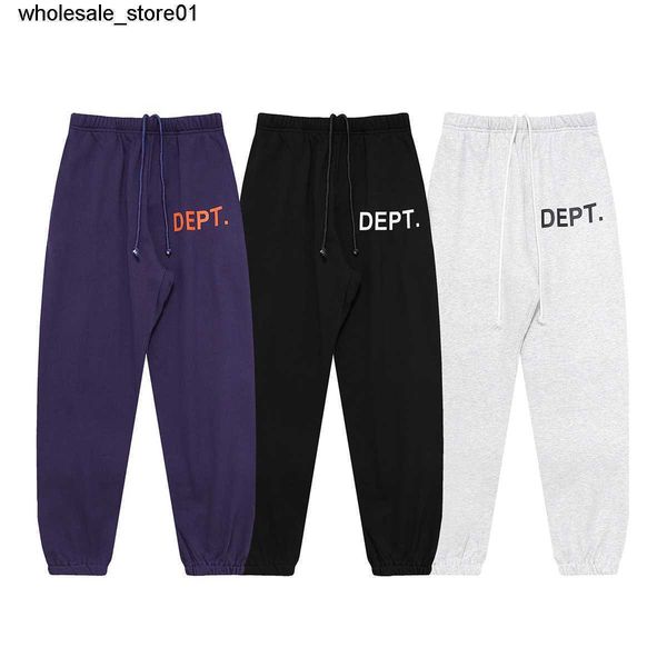 

men's pants designer galery dept casual men women fashion streetwear casual pants, Black