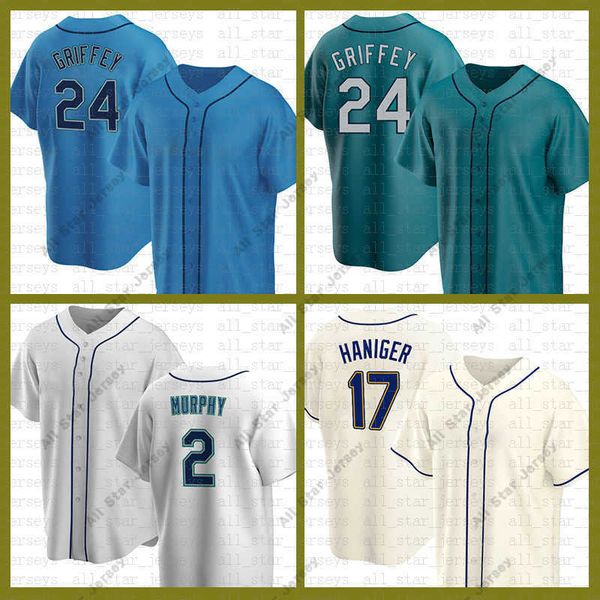 

baseball jerseys 2022 seattle baseball jersey ken griffey jr. jake fraley tom murphy luis torrens jarred kelenic abraham toro mitch haniger, Blue;black