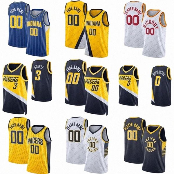 

0 tyrese haliburton indianas 3 chris duarte pacer custom basketball jerseys bennedict mathurin 24 buddy hield paul jalen george smith myles, Black