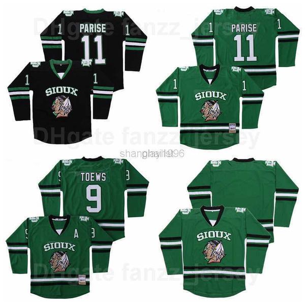 

college hockey wears movie ice hockey 11 zach parise jersey blank north dakota fighting sioux 9 jonathan toews university all stitched green, Black