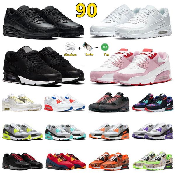 

air running shoes max 90 max90 90s mens sneakers usa triple black white unc smoke grey midnight blue bred pale ivory airmax90 men women trai