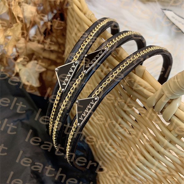 

triangle badage headbands thin hair hoop fashion chain leather headbands for women without box, Silver