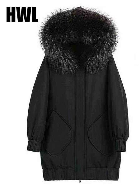 

2022 winter large fur parka jacket women winter 4xl oversize loose warm jacket large pocket black fur coar outfit women j220727