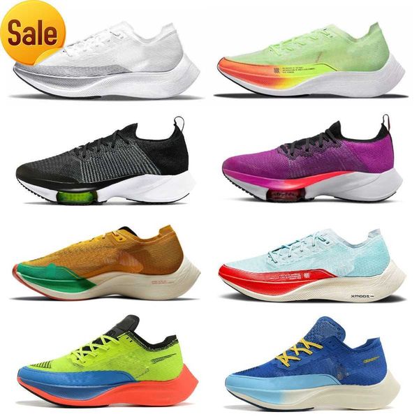 

running shoes runners tempo fly knit hyper violet flash crimson neon rainbow bright mango watermelon light weight new zoomx vaporfly next% 2, Black