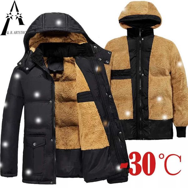 

men's hoodies & sweatshirts fleece winter thick men outdoor parka coat plus size fur linner warm jacket male big pockets snow windbreak, Black