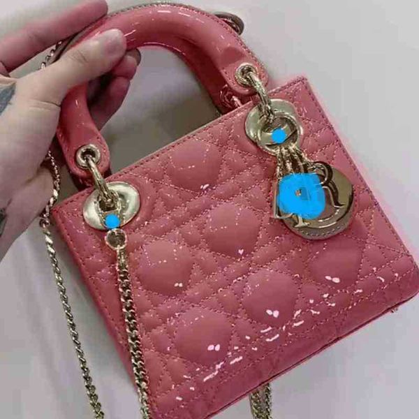 

new princess designer clutch bags small patent leather handbag women's chain bright pink shoulder strap one messenger purses ladies