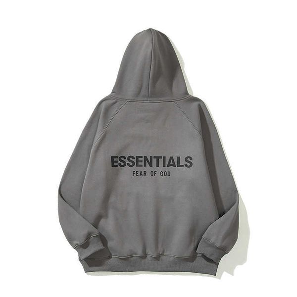 

men's hoody fashion fog designer esenti double thread plush hoodie men and women large loose coat sweatshirt oversize cotton casual bra, Black