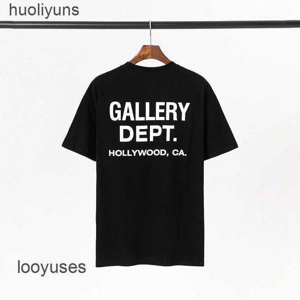 

depts shirt mens tees streetwear galleryes fashion t brand classic letter slogan gradient printed sleeve t-shirt for men women k453, White;black