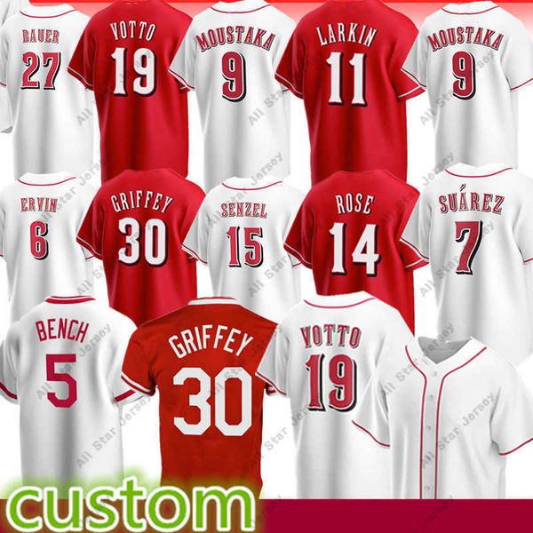 

baseball jerseys cincinnati joey votto 5 johnny bench baseball jersey barry larkin pete rose eugenio suarez ken griffey jr jonathan india ar, Blue;black