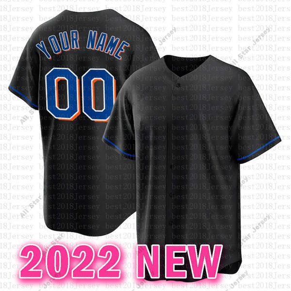 

baseball jerseys blue pete alonso new 2022 custom baseball jersey darryl strawberry cespedes piazza jacob degrom syndergaard conforto hernan, Blue;black