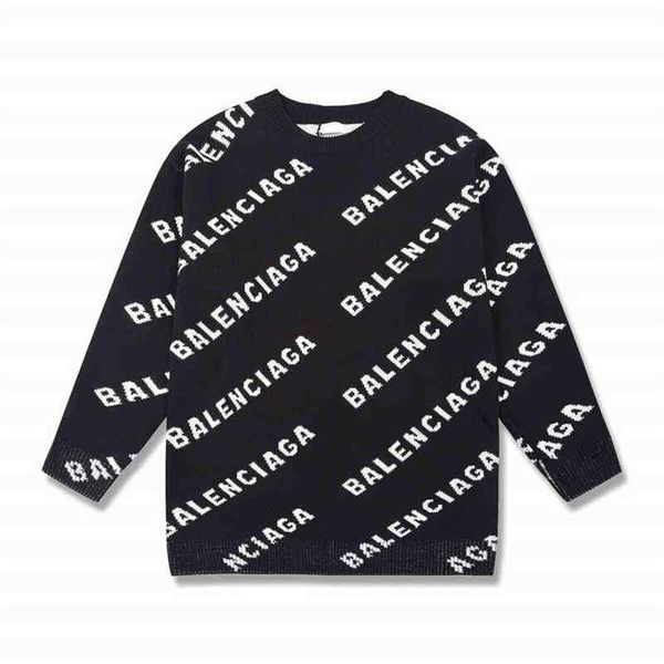 

designer hoodies balencaigass men's sweaters correct version tide brand 2022 fall new paris full body pullover loose casual s220b, White;black