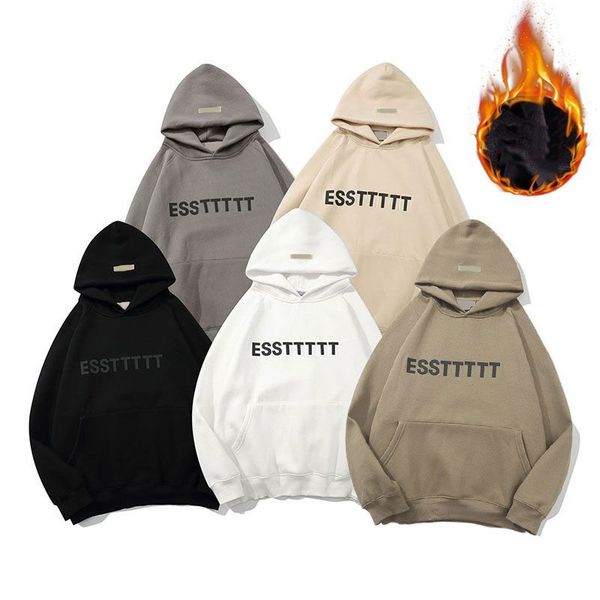 

designer ess mens womens hoodies fleece and terry pullover hooded fashion brand designers loose sweatshirt lovers clothing reflective zx9z, Black