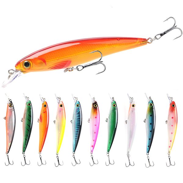 

baits lures 10pcs set floating minnow fishing lure hard artificial crank 3d eyes 11cm 13.6g wobblers crankbait treble hooks bass pesca 22111