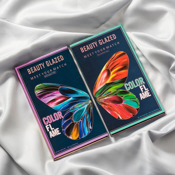 

beauty glazed 18 colors butterfly eyeshadow palette glitter shimmer eye shadow powder matte eyeshadows palettes cosmetic makeup kit