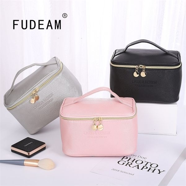 

cosmetic bags cases fudeam leather multifunction women bag travel toiletry storage organize handbag waterproof female portable makeup case 2