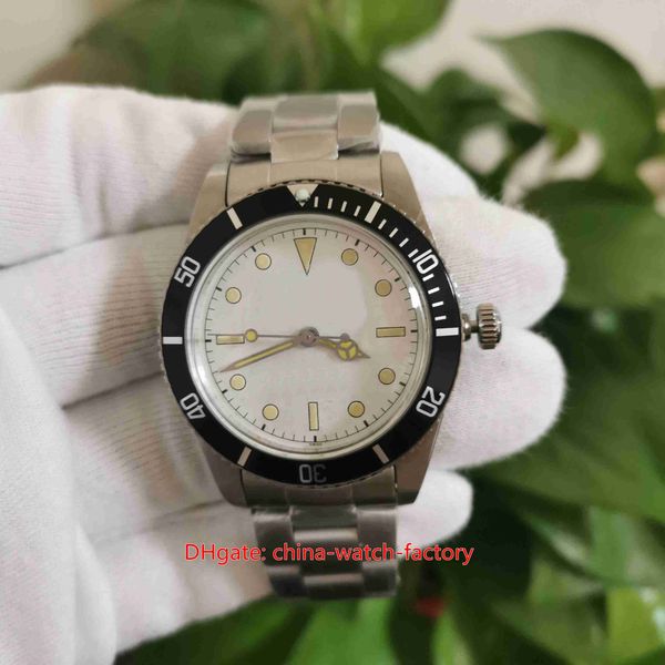 

fg maker mens watch watches vintage 40mm 1961 sub 5512 5513 white dial sapphire glass asia 2813 movement mechanical automatic men's wri, Slivery;brown