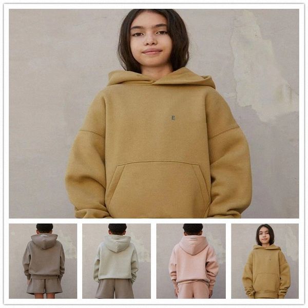 

girls boys ess warm hooded hoodies kids sweatshirts baby clothes chirldren streetwear designer loose hoodies lovers coats q5k4#, Black