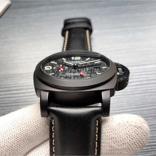 

paneraiss luxury watches for swiss mens mechanical watch automatic movement sapphire mirror 47mm imported cowhide watchband brand italy spor, Slivery;brown