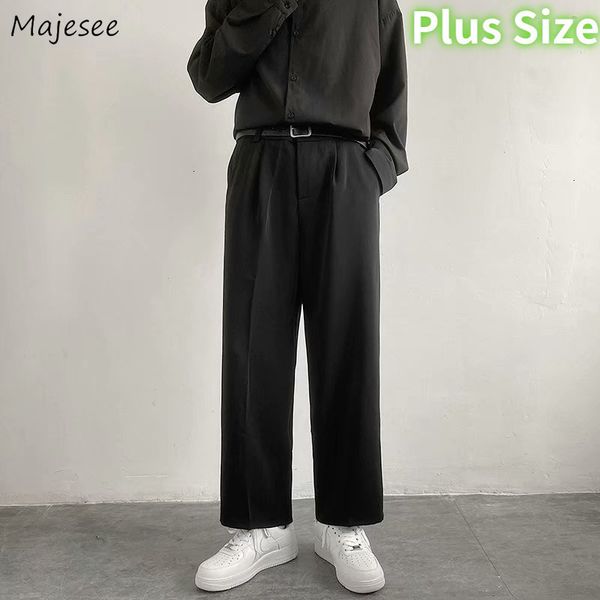 

men's pants men black casual straight ankle-length wide leg drape streetwear loose mens trousers plus size s-3xl autumn pantalones 2211