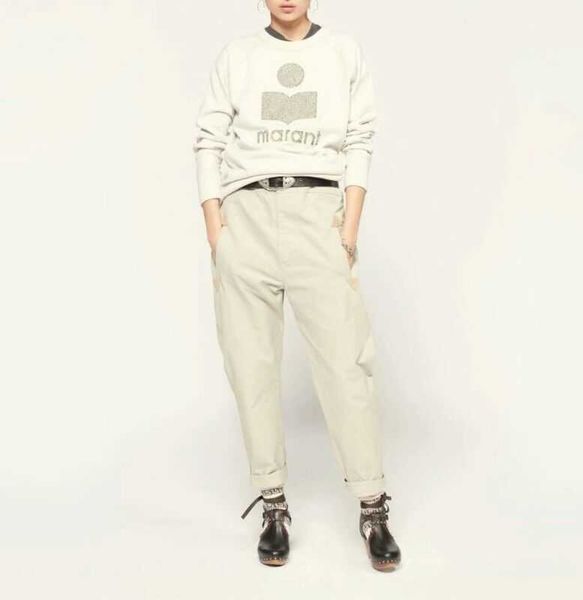 

isabel marant women cotton terry raglan sweater fashion designer long sleeves sweatshirt casual hoodie, Black