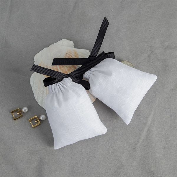 

cotton gift bags party candy sack jewelry drawstring pouch with ribbon 8x11cm, Pink;blue