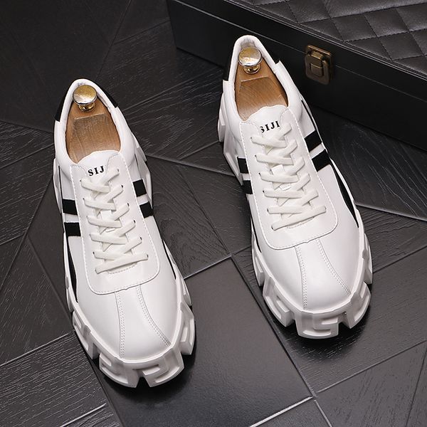 

european style dress party wedding shoes fashion light breathable lace up flats casual sneaker round toe thick bottom business leisure drivi, Black