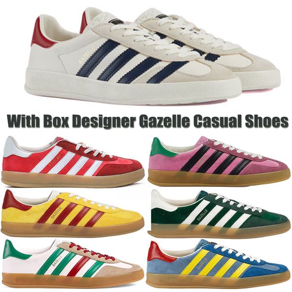 

wiht box gazelle samba og shoes men women gazelles sambas designer yellow green red black white gum trainers sports sneakers size 36-45