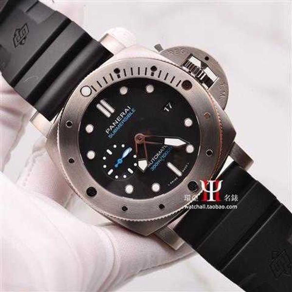 

paneraiss luxury watches in for mens mechanical watch diving men s watch 47mm titanium alloy pam01305 brand italy sport wristwatches, Slivery;brown