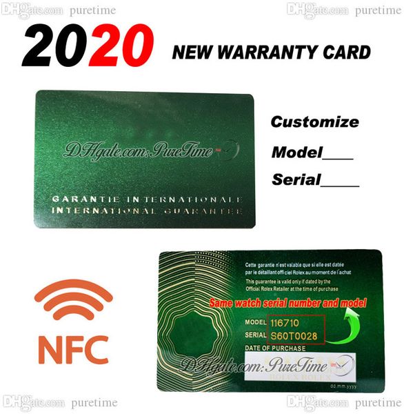

2022 green no boxes custom made rollie nfc warranty card with anti-forgery crown and fluorescent label gift same serial tag super edition 12, Black;blue