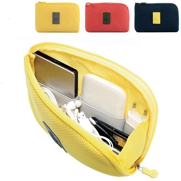 

cosmetic bags cases fashion travel zipper bag women casual usb data cable headset earphone solid color large capacity organizer makeup 22111