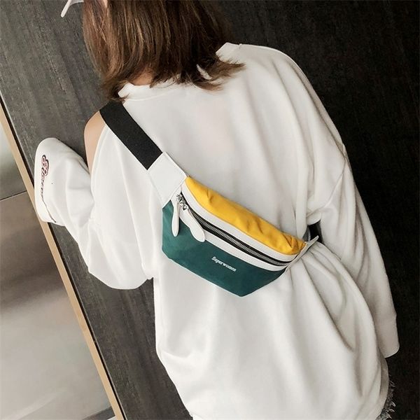 

waist bags women canvas leisure panelled fanny pack for girls letter bum packs fashion chest crossbody bag belt 221114