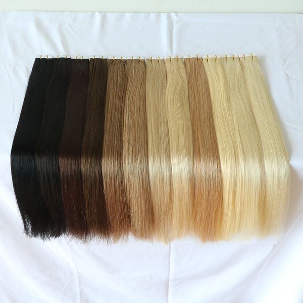 

pu tape in extensions brazilian remy human hair skin wefts extension 40pcs set, Black