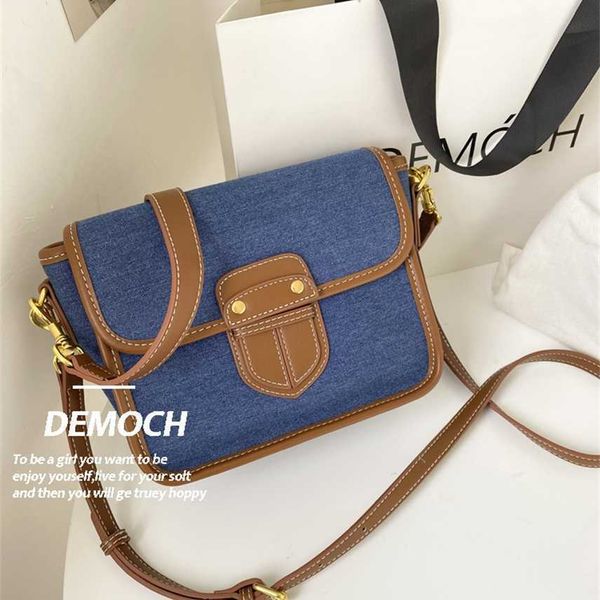 

handbag denim bag canvas tote autumn small square new women's bag large capacity sling single shoulder messenger bag