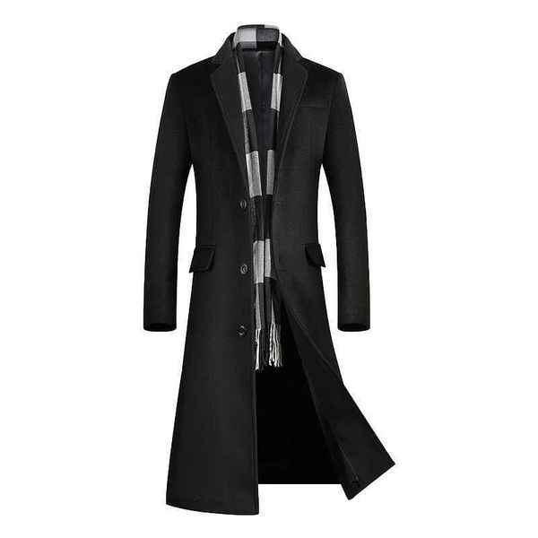 

men's trench coats coats for men wool content 51% a long jacket below the knee men's overcoat men's coat windbreaker men coat, Tan;black