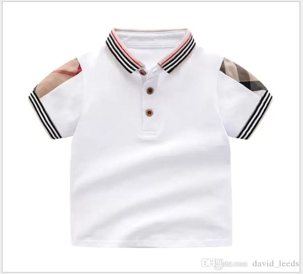 

baby polo boys girls plaid tshirts summer kids short sleeve tshirt turndown collar children cotton shirt child tees 17 yea2522431, Blue