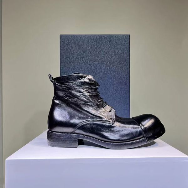 

handmade goodyear genuine leather sole luxury handmade boots, Black