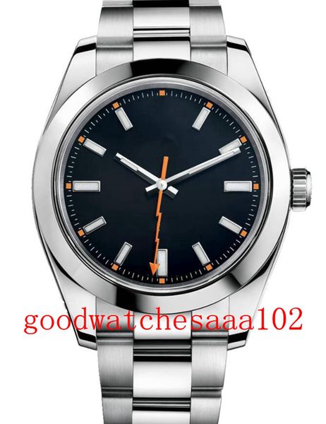 

new version maker men watches 40mm 116400 116400gv-72400 sapphire 316l steel black dial blue luminescent mechanical automatic mens watch wri, Slivery;brown